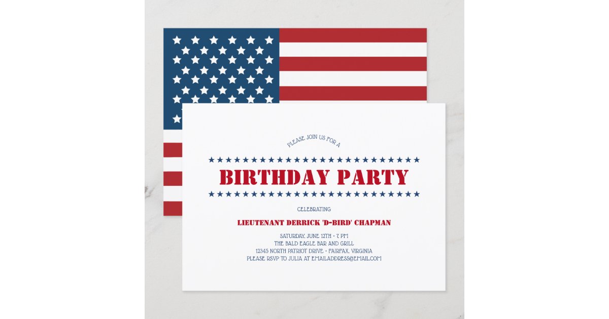 USA Patriotic Birthday Party Invitation | Zazzle