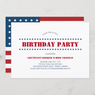 USA Patriotic Birthday Party Invitation