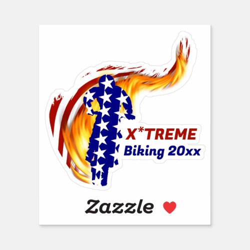 USA Patriotic BMX  DIRT BIKING   Sticker