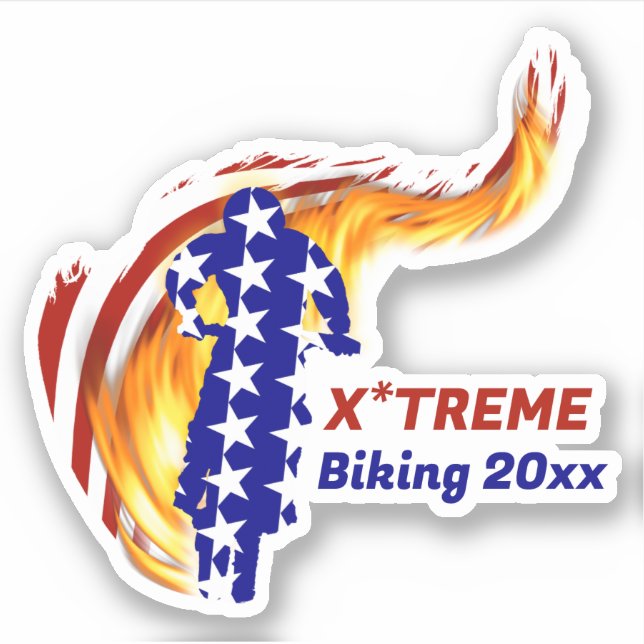 USA Patriotic BMX / DIRT BIKING Sticker (Front)