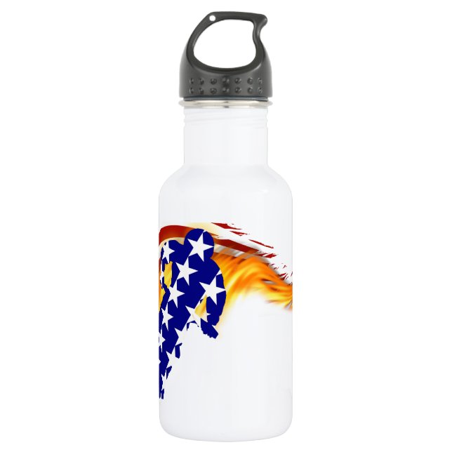 USA Patriotic BMX / DIRT BIKING   Water Bottle (Front)