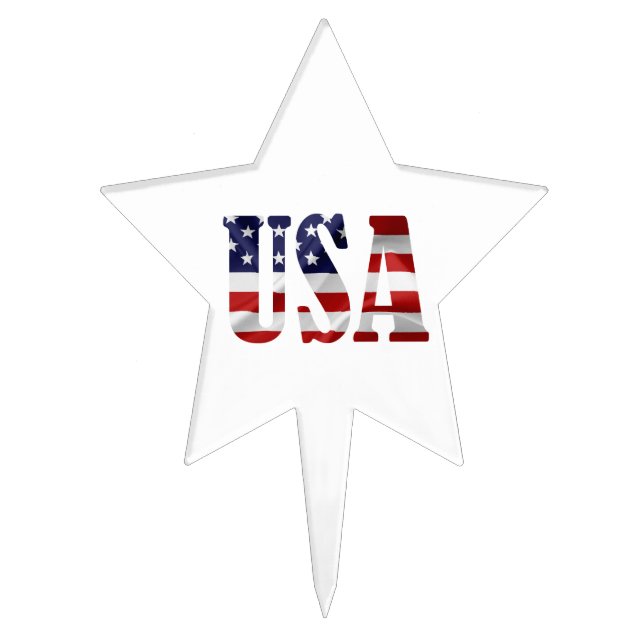 USA Patriotic Cake Topper (Front)