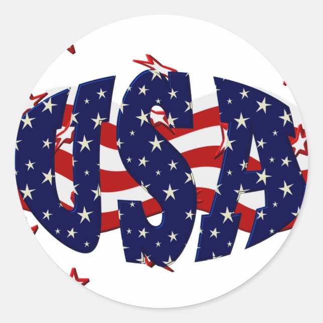 USA-Patriotic Classic Round Sticker (Front)