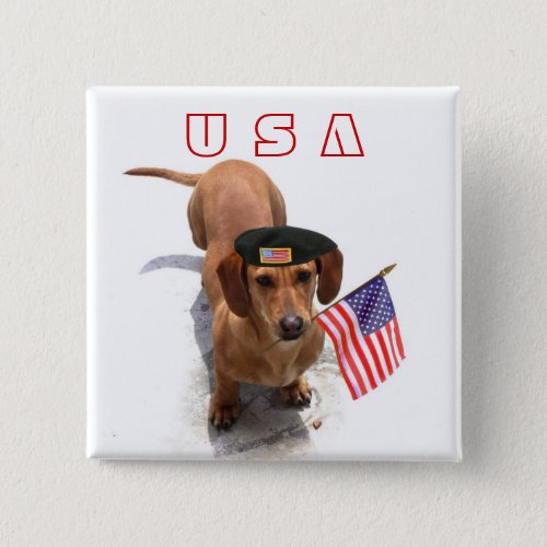 USA Patriotic dachshund button