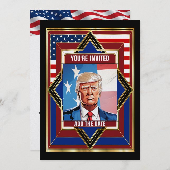USA Patriotic Deco  Invitation (Front/Back)