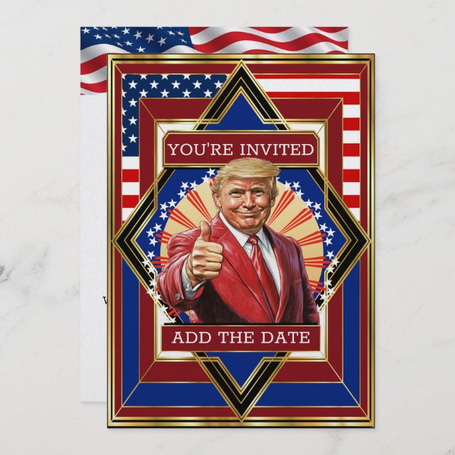 USA Patriotic Deco  Invitation (Front/Back)