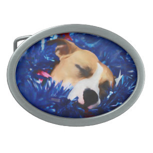 USA Patriotic Dog American Pit Bull Terrier Belt Buckle