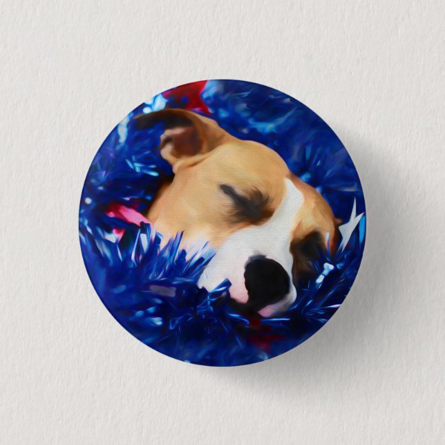 USA Patriotic Dog American Pit Bull Terrier Button (Front)