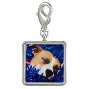 USA Patriotic Dog American Pit Bull Terrier Charm