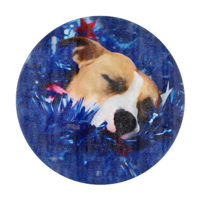 USA Patriotic Dog American Pit Bull Terrier Cutting Board (Front)
