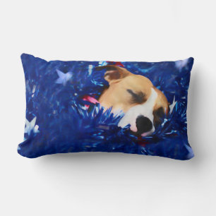 USA Patriotic Dog American Pit Bull Terrier Lumbar Pillow