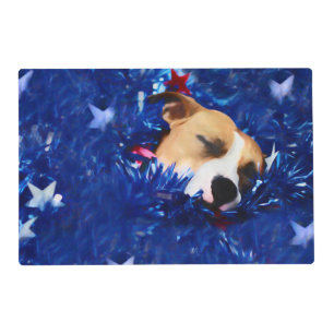 USA Patriotic Dog American Pit Bull Terrier Placemat