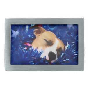 USA Patriotic Dog American Pit Bull Terrier Rectangular Belt Buckle