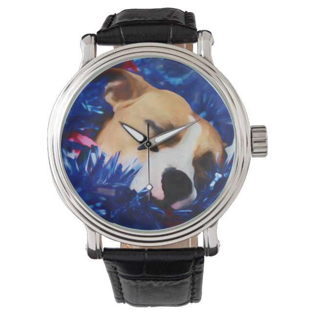 USA Patriotic Dog American Pit Bull Terrier Watch (Front)