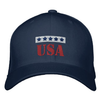 USA Patriotic Embroidered Baseball Cap