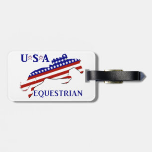 USA Patriotic Equestrian Luggage Tag