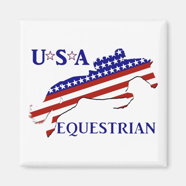 USA Patriotic Equestrian  Magnet (Front)