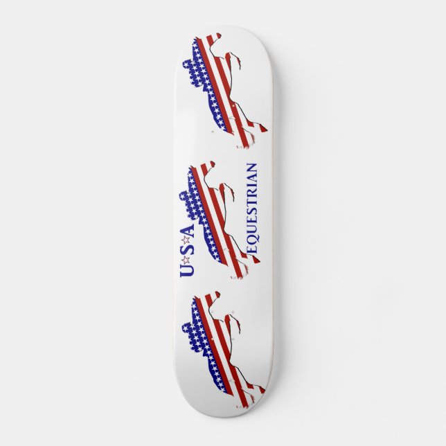 USA Patriotic Equestrian  Skateboard Deck (Front)