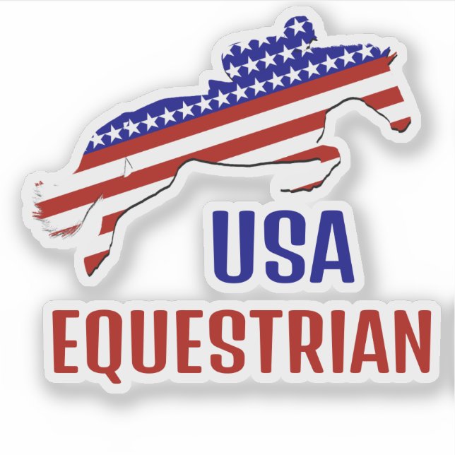 USA Patriotic Equestrian  Sticker (Front)