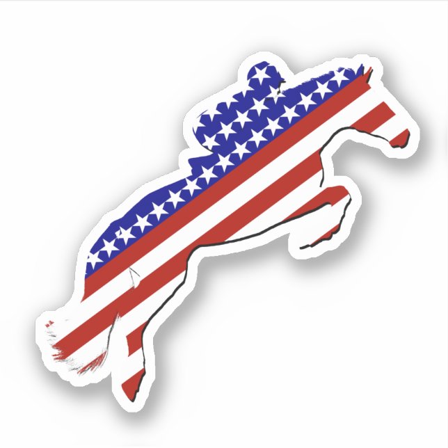 USA Patriotic Equestrian  Sticker (Front)