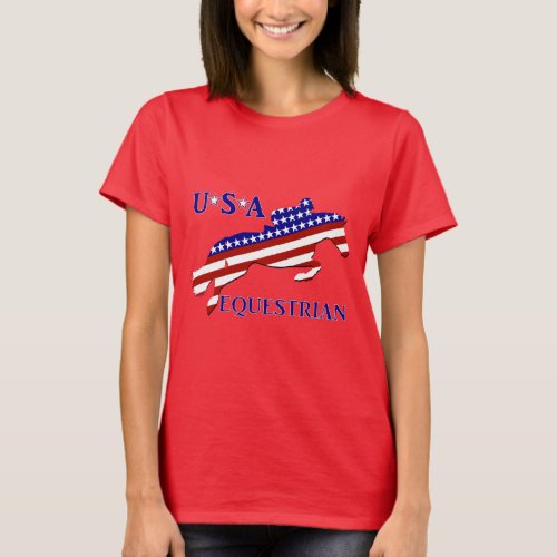 USA Patriotic Equestrian  T_Shirt