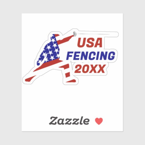 USA Patriotic Fencing En Garde Sports Sticker