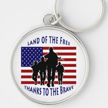 Usa Patriotic Flag And Soldiers Silhouette Keychain by xgdesignsnyc at Zazzle