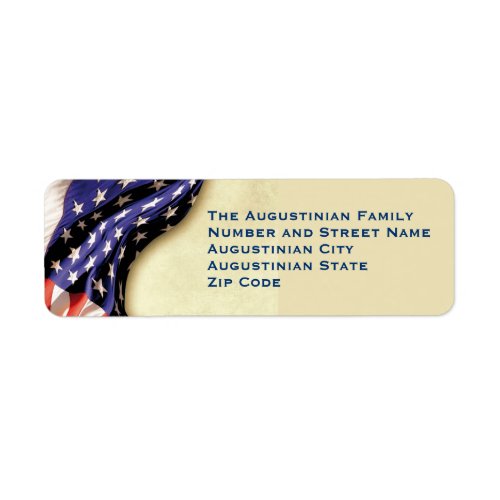 USA Patriotic Flag Customized Return Address Label