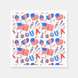 USA Patriotic Flag Paper Napkin