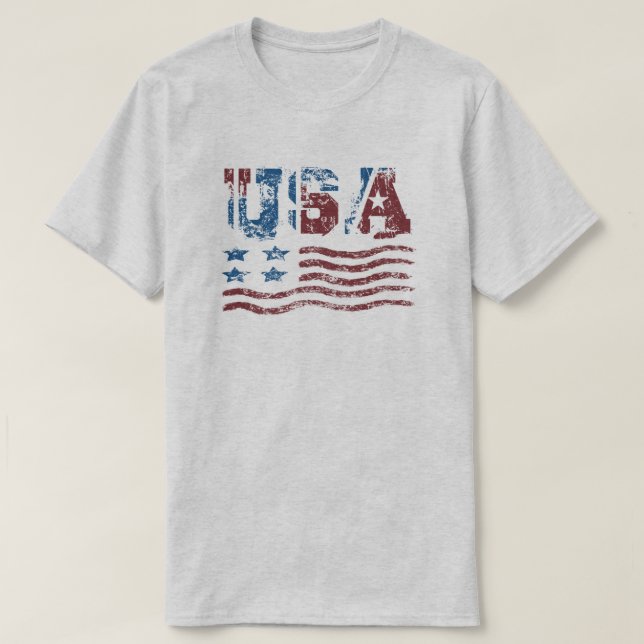 USA Patriotic Flag T-Shirt (Design Front)