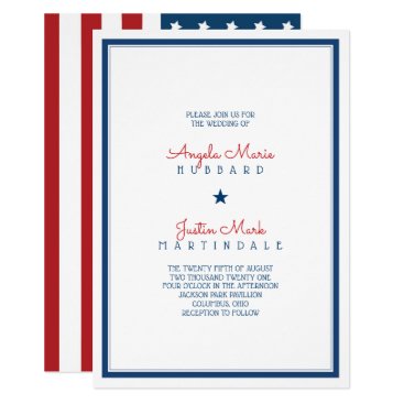 USA Patriotic Flag Wedding 3 Invitation USA Patriotic Flag Wedding 3 Invitation