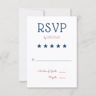 USA Patriotic Flag Wedding RSVP 3