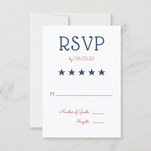 USA Patriotic Flag Wedding RSVP 3