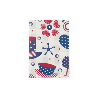 USA Patriotic Hats and Hearts Passport Holder