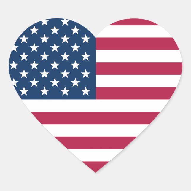 USA Patriotic Heart Sticker (Front)