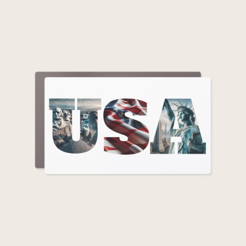 USA Patriotic Iconic American Images Car Magnet