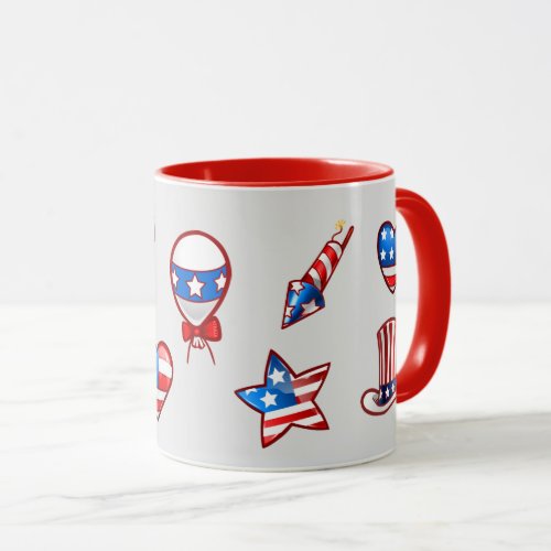 USA Patriotic Icons 4th of July Gift  Mug