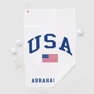 USA Patriotic Independence Day American Flag Golf Towel
