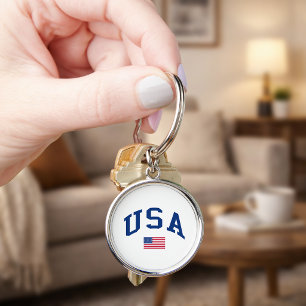 USA Patriotic Independence Day American Flag Keychain
