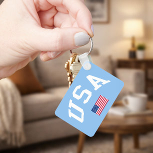 USA Patriotic Independence Day American Flag Keychain