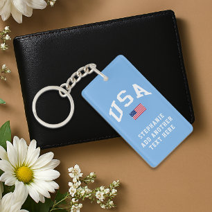 USA Patriotic Independence Day American Flag Keychain