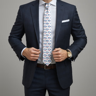 USA Patriotic Independence Day American Flag Neck Tie