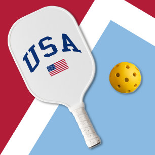 USA Patriotic Independence Day American Flag Pickleball Paddle