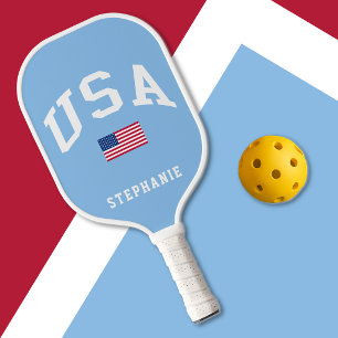 USA Patriotic Independence Day American Flag Pickleball Paddle