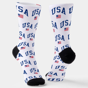 USA Patriotic Independence Day American Flag Socks