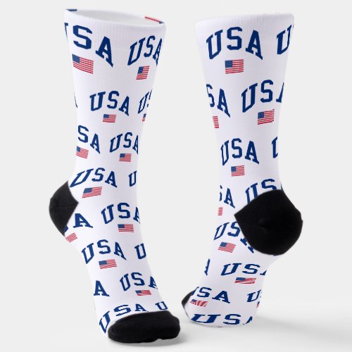 USA Patriotic Independence Day American Flag Socks