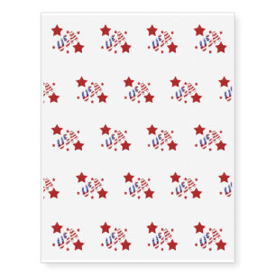 USA Patriotic Independence Day Party Celebration Temporary Tattoos