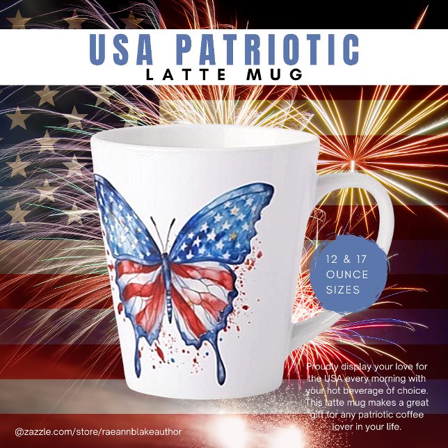 USA Patriotic Latte Mug (Creator Uploaded)
