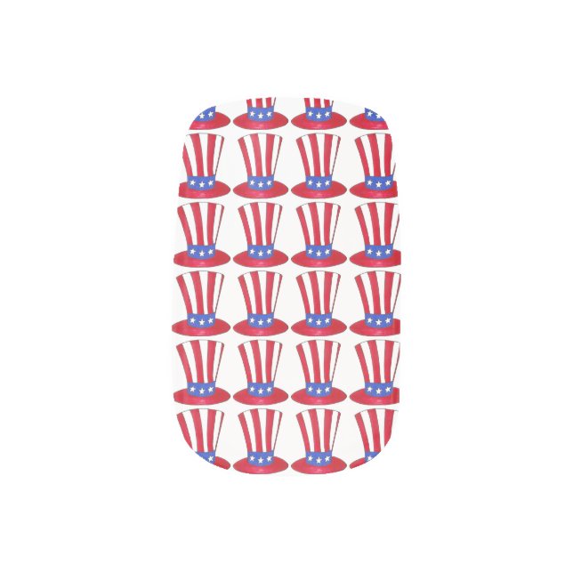 USA Patriotic Love Uncle Sam American Flag Stars Minx Nail Wraps (Right Thumb)