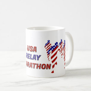 USA Patriotic Marathon / Relay Run Coffee Mug